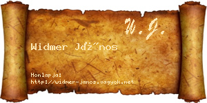 Widmer János névjegykártya